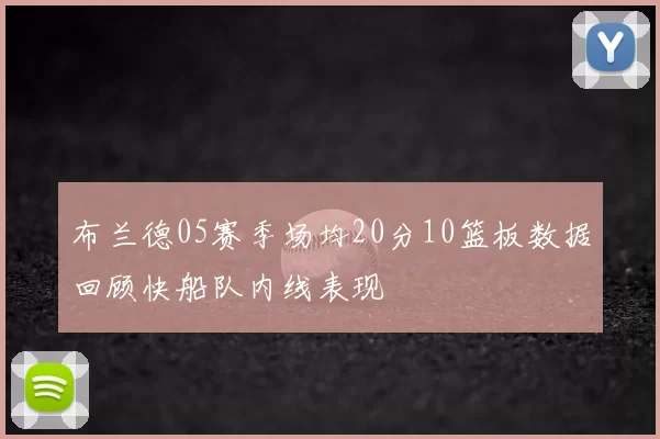 布兰德05赛季场均20分10篮板数据回顾快船队内线表现